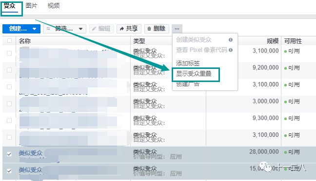 Fcebook | 如何查看不同受众的重叠率？